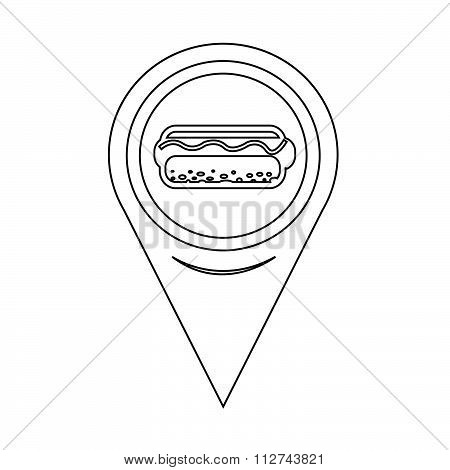 Map Pin Pointer Hot Dog Icon
