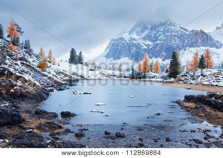 Limides Lake and Mount Lagazuoi, Dolomites