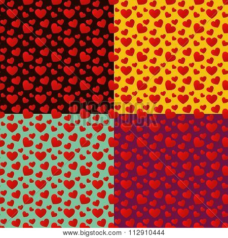 Four Heart Seamless Pattern