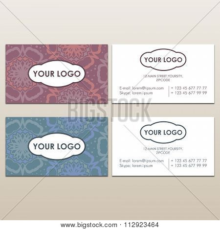 Cute Floral Busines Card / 100% vector business card design with flower background.