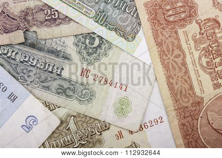 banknotes obsolete rubles currency of the Soviet Union