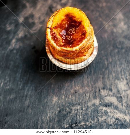 ..pastel De Nata, Portuguese Traditional Creamy Pastry. Pasteis De Nata.