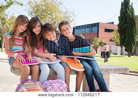 School Kids Taking Selfies