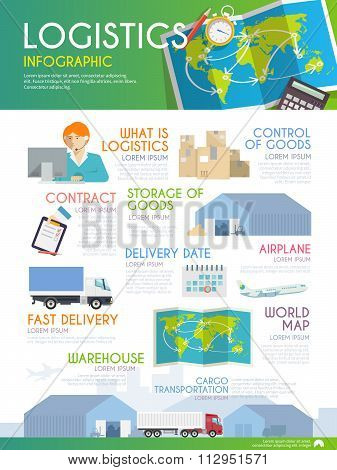 Logistics vector infographic