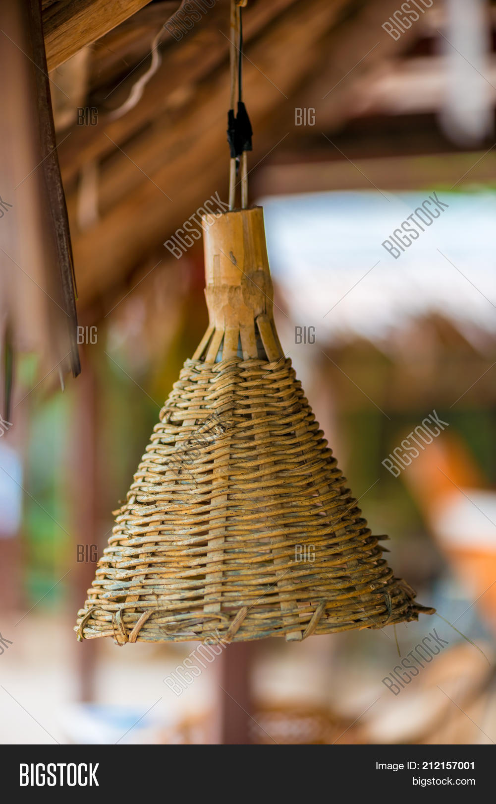 Woven Straw Shade Lamp Image & Photo (Free Trial) | Bigstock