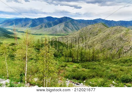 View From Mountain Pass Chike-taman. Altai Republic, Russia