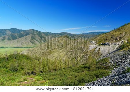 View From Mountain Pass Chike-taman. Altai Republic, Russia