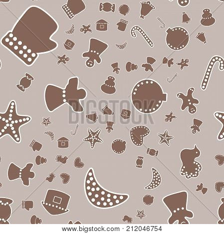 Seamless Ginger Bread  Vector Pattern