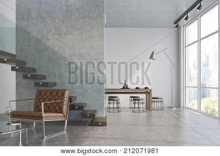 Modern Living Room, Armchair And A Table