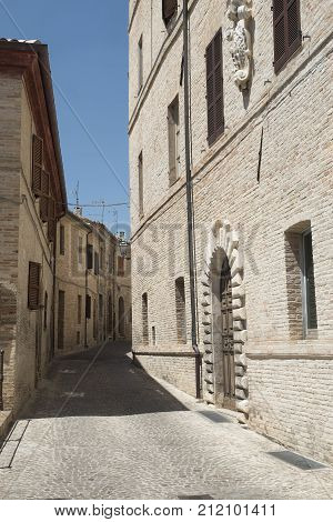 Montecassiano (Macerata Marches Italy) old buildings in the historic town