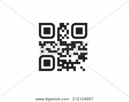 QR code icon. Vector QR code isolated on white