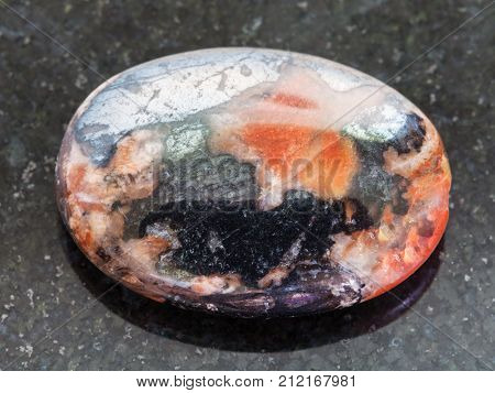 Cabochon From Hematite And Mookaite Gemstone