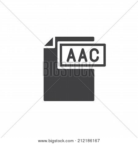 Aac format document icon vector, filled flat sign, solid pictogram isolated on white. File formats symbol, logo illustration.