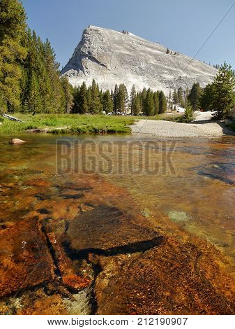 River and mountains. Yosemite, Siera Nevada. California