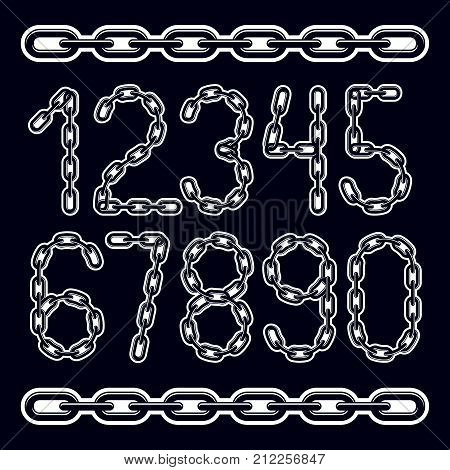 Modern Vector Digits Numerals Collection. Elegant Numbers Can Be Used In Poster Design. Created Usin