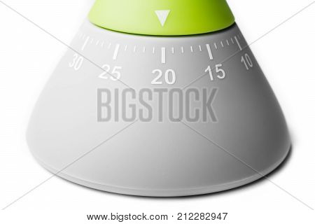 20 Minutes - Analog Kitchen Egg Timer Isolated On White Background