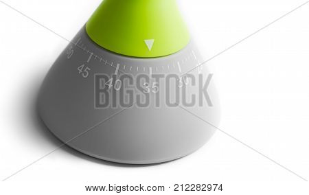 35 Minutes - Macro Of An Analog Kitchen Egg Timer