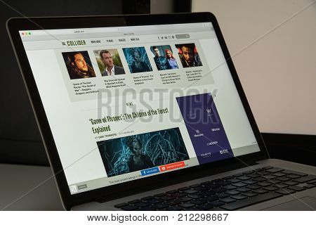 Milan, Italy - August 10, 2017: Collider Website Homepage. It Is A Film Website And Youtube Channel