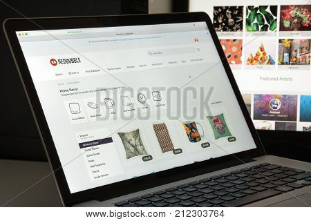 Milan, Italy - August 10, 2017: Redbubble Website Homepage. It Is A Global Online Marketplace For Pr