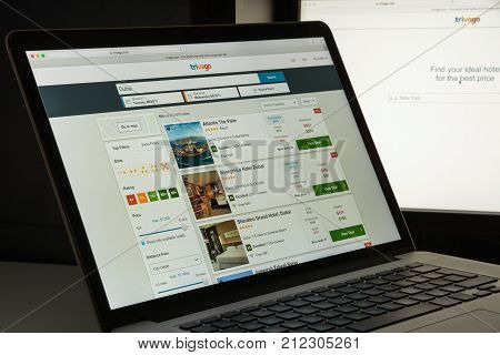 Milan, Italy - August 10, 2017: Trivago Website Homepage. It Is A German Multinational Technology Co