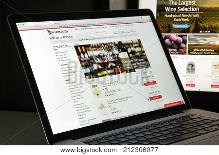 Milan, Italy - August 10, 2017: Wine.com Website Homepage. It Is A San Francisco Based Online Wine R
