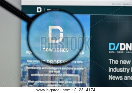 Milan, Italy - August 10, 2017: Dowjones Website Homepage. It Is An American Publishing And Financia