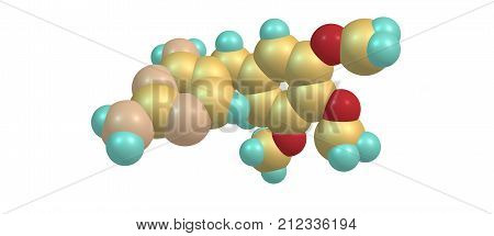Trimethoprim Molecular Structure Isolated On White