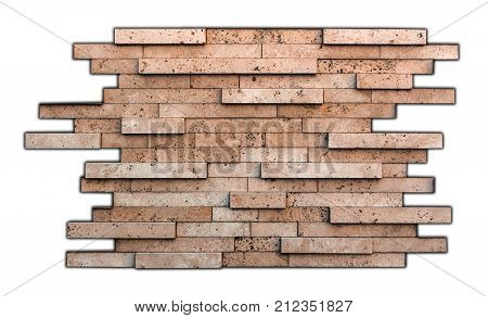 sample of natural building decorative stone on a white background close-up