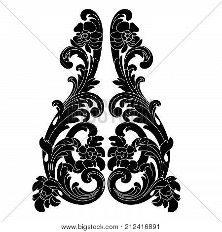 Black vintage ornament, baroque ornament, scroll ornament, engraving ornament, border ornament, floral ornament, retro pattern, antique pattern, style acanthus pattern, foliage pattern, swirl pattern decorative pattern, filigree pattern. vector