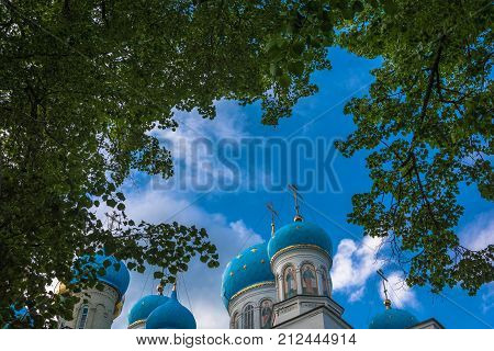 Blue Church Domes .