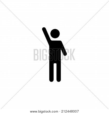 Waving man silhouette icon on white background