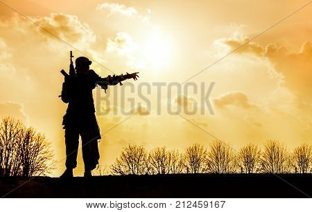 Post apocalyptic survivor creature with homemade weapons