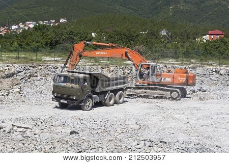 Gelendzhik, Krasnodar region, Russia - July 22, 2015: Construction start of the Cathedral in honor of St. Andrew in Gelendzhik