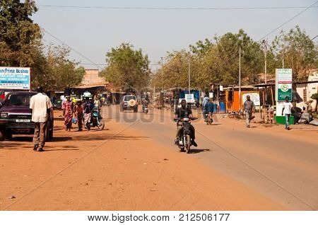 BAMAKO, MALI - CIRCA FEBRUARY 2012: Street scene in Bamako.