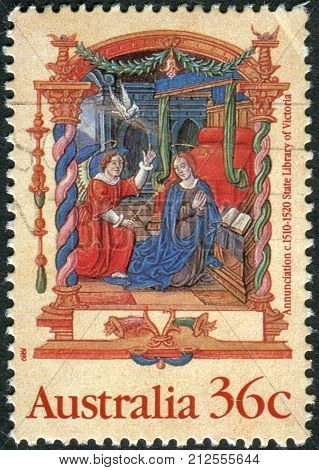 Australia - Circa 1989: Postage Stamp Printed In Australia, Christmas Issue, Shows Illuminations: An