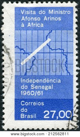 Brazil - Circa 1961: Postage Stamp Printed In Brazil, Dedicated Visit Of Afonso Arinos, Brazilian Fo