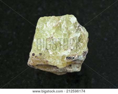 Rough Crystal Of Saamite (fluorapatite) On Dark