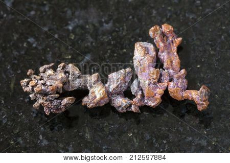 Rough Native Copper On Granite Background