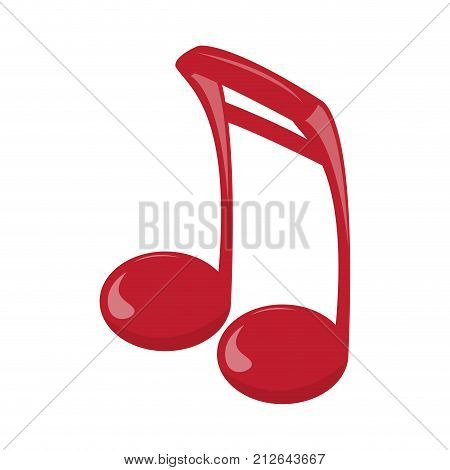 Isolated musical note, Sixteenth note, Vector illustration