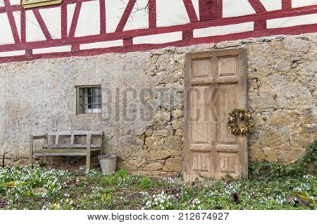 rural impression at a small village named Oberregenbach near Langenburg in Hohenlohe a area in Southern Germany