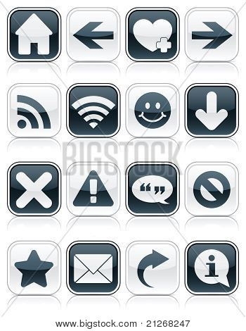 Lesklý monochromatické Web Symbol čtverců