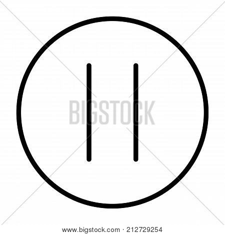 Pause button. 96x96 vector line icon isolated on white background