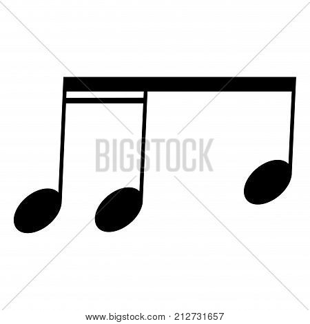 Isolated musical note, Eighth and sixteenth note, Vector illustration