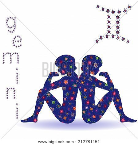 Stencil Of Zodiac Sign Gemini