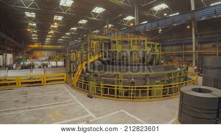 Old Factory Of Auto Components Production. Warehouse Of An Aluminum Pipes. The Production Of Metal P