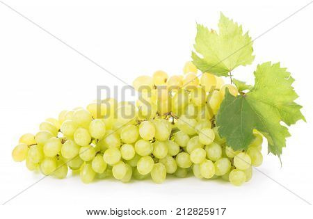 Green Grapes Isolated On The White Background