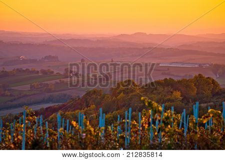 Agricultural Landscape Of Croatia Sunset View
