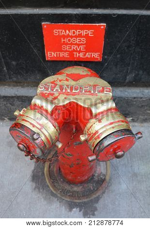 Red And Gold Siamese Standpipe