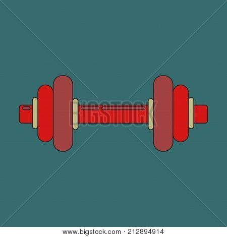 Icon in flat design dumbbell balance equipment