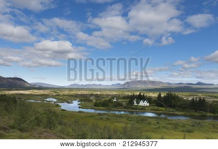 Beautiful image of Thingvellir national park in Iceland